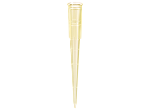 200 µL Vertex Racked  Yellow, Beveled, Graduated Tips - 10 Racks per Pack, 5 Packs per Case