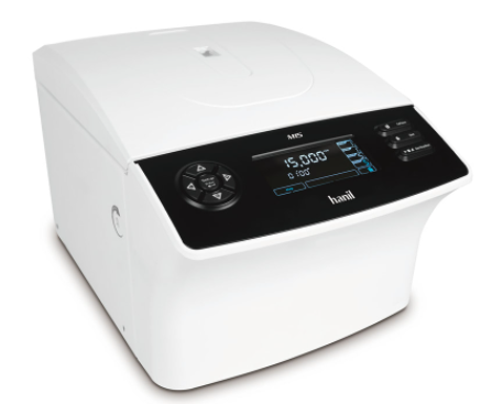 High speed air-ventilated microcentrifuge with rotor