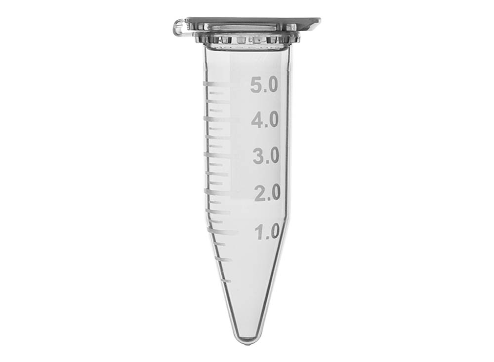 SSIbio 5 mL Microcentrifuge Tube, Clear, Sterile - 4 bags of 50 tubes/unit, 5 units/case